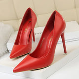 Breakj Korean Version Of Fashion Simple Women's Shoes Show Thin High Heels Fine Heel Super High Heel Shallow Mouth