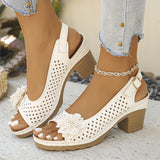 Breakj Summer New Women's Slope And Thick-Soled Sandals Large-Size Fish Mouth Slope And Word Slope Heel