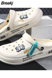 Men's Hole Shoes 2023 New Non-slip Thick-soled Casual Shoes Outerwear Beach Soft-soled Baotou Slippers Men's Slippers