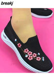 Women Sneakers Mesh Breathable Floral Comfort Mother Shoes Soft Solid Color Fashion Female Footwear Lightweight Zapatos De