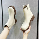 Ankle Boots Female Luxury Designer Shoes Woman Wedges Platform Heels Women's Boots Free Shipping Short Leather
