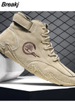 Men Boots Casual Leather Luxury High Top Sneakers Luxury Loafer Shoes for Men Motorcycle Ankle Boots 2023 New In