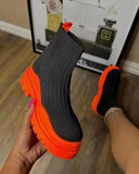 Knit Boots 2022 Women's Short Boots Women's Thick and Comfortable Platform Boots Women's Botas Altas Plataforma