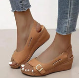 Mujer 2022 Female Wedge Heels Shoes Women Summer Comfortable Sandals Slip-on Flat Sandals Platform