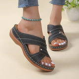 Shoes on Sale 2023 New Basic Women's Slippers Summer Retro Open Toe Wedges Slippers Casual Beach Ladies Shoes
