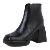 Size 34-43 Female Zipper Solid High Heel Platform women's Boots Office Lady Trendy Autumn Winter Design Shoes