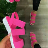 Women Sandals New Flat Heel Platform Cross Strap Open Toe Plus Size Outdoor Sport Beach Casual Shoes on