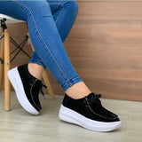 Sneakers Women 2020 New Solid Color Thick Bottom Lace Up Walking Women's Shoes Female Breathable Non Slip Platform