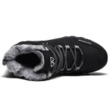 Leather Men Boots Winter with Fur 2019 Warm Snow Boots Men Winter Work Casual Shoes Military Rubber Ankle Boots