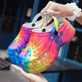 Platform Clogs Women Rainbow Print Height Increasing Fashion 5 CM High Heel Mule Garden Clogs Women's