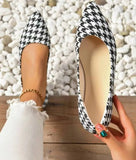 Women's Canvas Ballet Shoes Flat Breathable Colorblock Plaid Slip-on Loafers for 2024 Fashionable and Comfortable