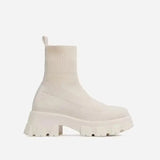 New Women's Boots Couple Socks Shoes Women's New Thick-soled Casual Knitted Short Boots Women's Thick