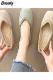 for Woman 2023 Diamond Flats Women's Summer Footwear Flat Square Toe Pink with Crystals Rhinestone Office 39 Beau Today