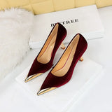 Breakj Fashion Sexy Nightclub Show Thin Wine Glasses With High Heel West Shi Velvet Shallow Metal Pointed Women's Singles