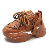 Autumn New Women's Chunky Sneakers Fashion Platform Sports Shoes for Women Black White Thick Bottom Running Shoes