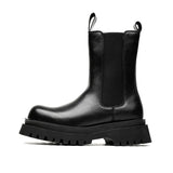 Breakj 2024 New Youth Round Head Trend High Help Middle Tube Thick Bottom Set Foot Men's Thick Bottom Martin Boots