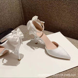 Breakj High-Heeled Women's 2023 New Summer Thin Heel Small Design Style Dress Wedding Shoes Bridesmaid