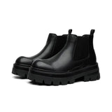Breakj 2023 New Round Head Thick Bottom Male High Help Middle Tube Youth Heel Set Foot Trend Martin Boots