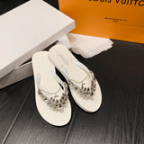 Breakj Summer New Glass Drill Flip-Flops Of Small Tails Wear Anti-Slip Wear-Resistant Flip