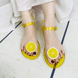 Women Slippers Transparent PVC Fruit Decoration Sandals For Ladies Summer Outdoor Buckle Strap Beach Shoes Female Fashion