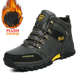 Men Winter Snow Boots Waterproof Leather Sneakers Super Warm Men's Boots Outdoor Male Hiking Boots Work