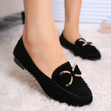 Bean Shoes Women Flat Shoes Casual Singles Shoes Bow Women Shoes Driving Plus Size Work