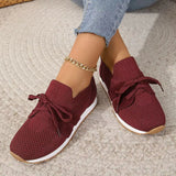 Breakj New Casual Women's Sneakers Large-Size Flying Mesh Lace Sports Single Shoes