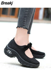 Air Cushion Flat Shoes Women Mesh Sneakers Breathable Women Shoes Increase Ladies Casual Shoes Zapatos De Mujer