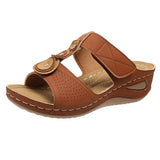 Women Wedge Sandals 2023 Summer Roman Style Open Toe Women's Sandals Vintage Non Slip Leather Casual Beach Shoes Zapatos