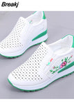 Platform Sneakers Breathable Women Shoes Slip on Women Shoes Casual Height Increasing
