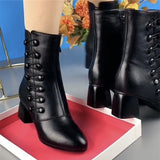 Breakj Soft Skin Skin Skinny Boots Short Boots Women Autumn Winter Fashion With Mid-Pistid Soft Bottom Mother Short