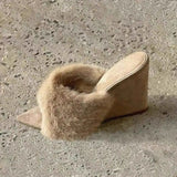 Breakj Shoes Heel Women's Shoes Tip Half Slippers Outside 2025 Spring And Summer New Lazy One-Legged Cotton