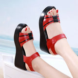 Muffin Slope Heel Sandals 2023 Summer New Thick-Soled Medium-Heeled Sandals All Kinds Of Heightened Size 43