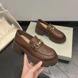 Heels Women's Loafers Pumps Luxury Designer Shoes Ladies 2023 Spring Wedge Casual Leather Wedding Shoes Bride Round