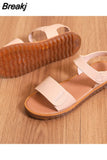 New Summer Fashion Casual Shoes Low Heel Ladies Sandals White Roman Style Gladiator Sandals Ladies Flat