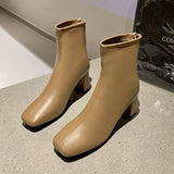 Boots Women High Heeled Short Boots Women Platform Shoes Pointed ToeAnkle Botas Large 42 Thin HeelSide zapatillas