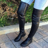Dropship Women Shoes Solid Zipper Chunky Heel Platform Round Toe Women Boots Casual Comfy Winter Women