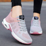 Women 2022 Multicolor Mesh Lightweight Outdoor Shoes Ladies Flat Lace-up Round Toe Sneakers For Women Walking
