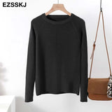 basic autumn winter thick Sweater Women long sleeve o-neck Soft Knit sweater Pullovers solid female Jumper