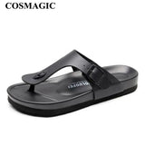 2023 New Summer Unisex Beach Cork Flip Flops Women Slippers Casual Quick Drying Men Buckle PU Leather Slides