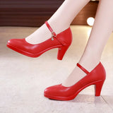New Shallow Mouth Model Cheongsam Walking Show Shoes Women's High Heels, Sharp Heels And Large Size Professional Work