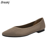 Flat Shoes Women Pointed Toe Single Shoes Spring And Autumn Simple Woman Shoes Solid Color Latex Insole Plus Size