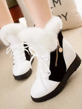 Women Boots platform Winter Shoes Women Snow Boots Platform Keep Warm Ankle Winter Boots With Thick Fur Heels Botas