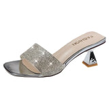 Hot Summer New Woman's Summer Sandals Open Toe Outdoor Sandals Rhinestones Fashion Sexy Solid Color Plus Size 35-42