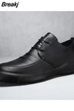 Casual Men Leather Big Toe Soft Sole Dress Versatile Business Lace-Up Summer Breathable Style 2023 Men Shoes Loafers