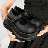 Cute Autumn Mary Janes Women Pumps Wedges High Heels Cosplay Street Goth Punk Design Thick Sole Lolita Pumps Girls