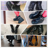 Punk Goth Platform Motorcycle boots Wedges Women's Boot Lace Up Trendy INS Hot Sale Chain 2022 Casual Luxury Women's