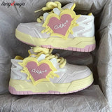 Heart Womens Sports Shoes 2024 New Style blue Cute Women's Shoes Kawaii Platform Vulcanized Footwear Ladies Casual