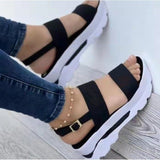 Fashion Summer Outdoor Shoes Punk Beach Wedges Women Sandals Wedge Female Platform Buckle Strap Street Sandalias De