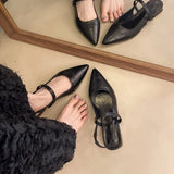 Breakj 2025 New Flat-Bottomed Sandals Soft Leather Tip-To-Head Shallow Sandals Women's